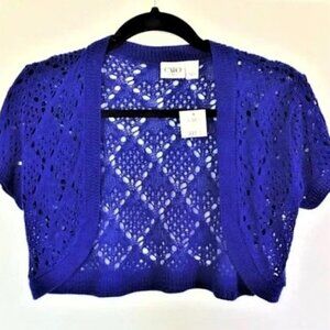 CATO KNIT OPEN FRONT CROP CARDIGAN